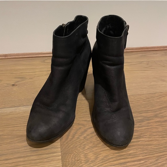 BP Nordstrom Trolley Black Ankle Boots, size 10, Stacked Heel - Picture 4 of 11